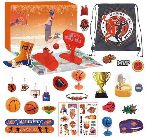 Kalender für das Konto auf der Rückseite von Weihnachten - 12,2 x 9,06 x 2,36 Zoll, für Basketball für 24 Tage, Geschenkset Für Urlaub | Festliche Aktivitäten A, Kalender