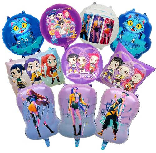 10 piezas globos de aluminio con estilo anime, Globos de cumpleaños con personajes, Decoraciones K P0P geniales para fiestas infantiles y de fans