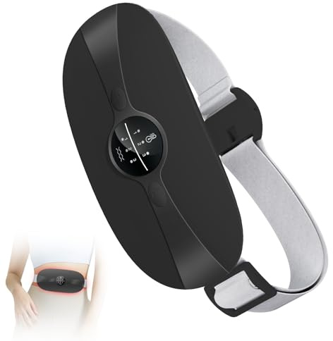 Portatile Fascia riscaldante dolori mestruali, con regolabili 3 Livelli di Calore e 3 modalità di Massaggio, Cuscinetto Riscaldante Mestruale Può alleviare Dolore Lombare/Schiena/Crampi (Nero)