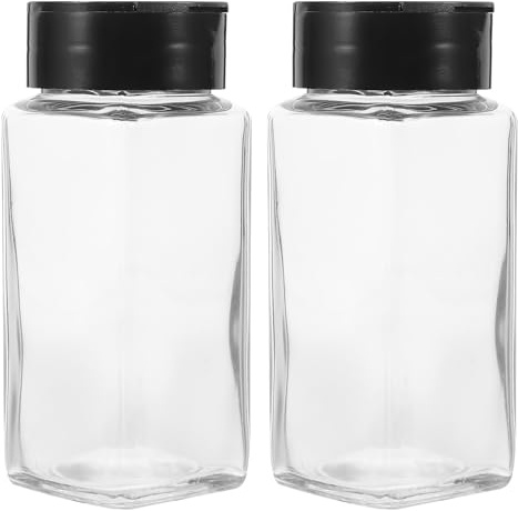 OSALADI Set 2 Bottiglie di Spezie in Vetro 120ml Coperchio Pp e Tappo Farfalla, Shaker per Condimenti Multiuso per Sale e Pepe, Contenitori per Cucina Domestica, Design Compatto