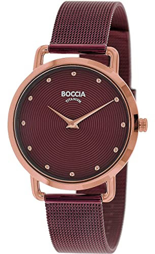 Boccia Damen Analog Quarz Uhr mit Edelstahl Armband 404TT3314-08