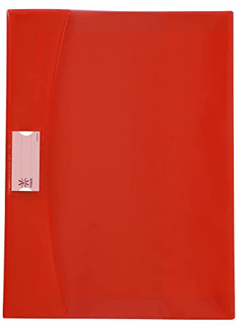 Viquel Strong Cover - Protège cahier 24x32 rouge en plastique rouge - Qualité supérieure - Dos renforcé - Avec rabats marque-pages