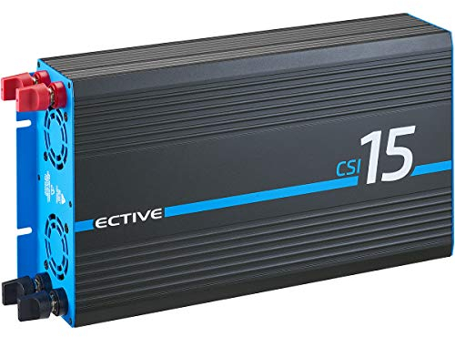 ECTIVE Reiner Sinus Wechselrichter CSI 15-1500W, 24V auf 230V, USB, USV Funktion, Überhitzungsschutz, Netzvorrangschaltung - DC/AC Spannungswandler, Umwandler, Stromwandler für Haushaltsgeräten