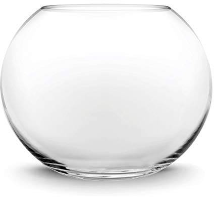 CYS EXCEL Large Glass Bubble Bowl (H-12 W-13, Approx. 5.3 Gal.) Round Bowl Terrarium Globe Flower Vase Centerpiece for Weddings Events Arrangements