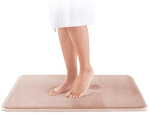 Wolke sieben Memory Schaum Badematte Badteppich rutschfest Badezimmerteppich Badezimmermatte antirutsch Badvorleger Duschvorleger super weich und saugfähig, waschbar (Beige, 50 x 80 cm)