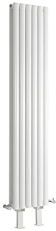 Milano Aruba White Vertical Double Oval Panel Radiator Feet - 1780mm x 354mm