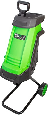 Profeco Elektro Gartenhäcksler, Messerhäcksler Leise, Kraftvoll, 50L Fangsack, robustes Fahrgestell, 2000W, große Trichteröffnung, 45 mm max. Astdicke