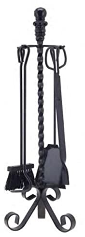 Serviteur/Garniture de cheminée Ensembles d'outils Pince à feu Pelle Brosse en Fer forgé Coloris Noir - Hauteur 72cm