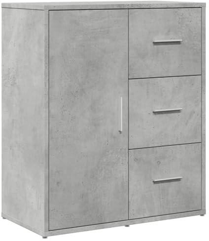 vidaXL Aparador, Alacena Alta con Almacenamiento, Armario Auxiliar de Buffet, Mueble para Salón Cocina Pasillo, Madera de Ingeniería Gris Hormigón