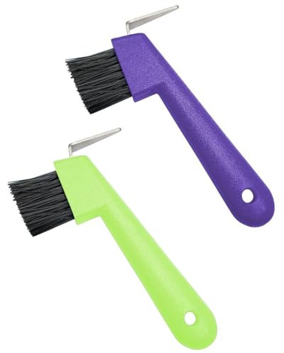 KGDUYC 2 Stück Hufkratzer Pferdekopf Hufauskratzer - Hufauskratzer Pferdepflege Zubehör Hufkratzer Antirutschgriff Pferd Grooming Tools Hufkratzer für Pferde Esel Ziegen Huf,Farbe zufällig