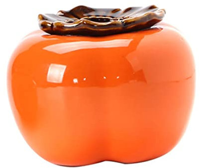 Zerodeko Volle Helle Stabile Keramikvase Realistische Kaki-Form Mehrzweck-hydrokultur-blumenvase