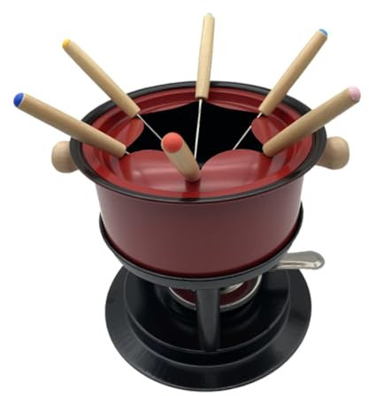 F Fityle Fondue Pot Set Multifunción Sturdy Cheese Fondue Pot Caldo Fondue Set para Hogar Festival Cocina Fiesta de Queso