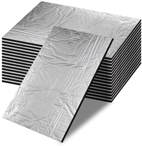 15 pannelli in alluminio butilico da 5 mm, 250 x 180 mm, autoadesivi, isolamento acustico e anti-vibrazione, 0,68 m², isolamento acustico