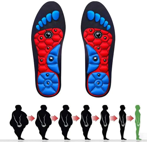 Semelle Magnetique, Semelles Acupression Pour Homme Femme, 1 Paire Semelles Magnétiques, Semelle Orthopédique Corrective Réflexologie Neutralise Tensions au Niveau Talon Voûte Plantaire (Noir, 35-39)