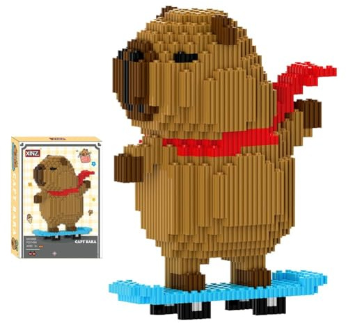 Capybara Blocs de Construction, Capybara Jeux de Constructions Mini Block Models 3D Mini Blocs de Puzzle Micro Bloc de Constructions Figurines Modèle Building Block Set pour Cadeaux d'Anniversaire
