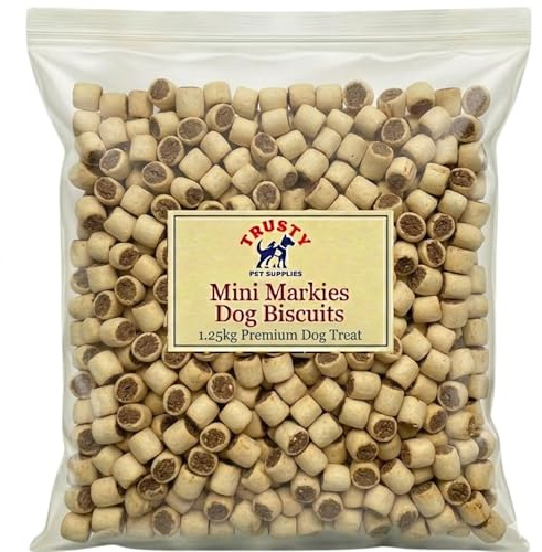 Mini Markies Dog Biscuits 1.25kg | Crunchy Dog Biscuit with Meaty Centre | Training Treats for Dogs | Treats for Small Dogs, Medium & Senior | Small Dog Biscuit | by Trusty Pet Supplies