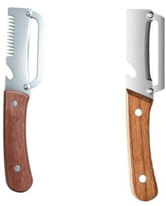 Pelaverdure multifunzione, con manico in legno e apribottiglie, taglierina affettatrice in acciaio inox per cucina, pelafrutta per patate, carote, zucca