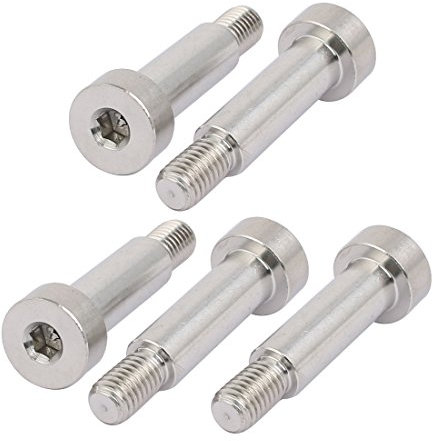Sourcingmap 304 Stainless Steel Hex Socket Shoulder Bolt 10mm Shoulder Dia 30mm Shoulder Length M8 Thread 5pcs