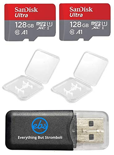 2 Pack - SanDisk Ultra 128GB Micro SD SDXC Memory Flash Card UHS-I Class 10 SDSQUAR-128G-GN6MN Wholesale Lot with 2 Plastic Jewel Cases and Everything But Stromboli (TM) Card Reader