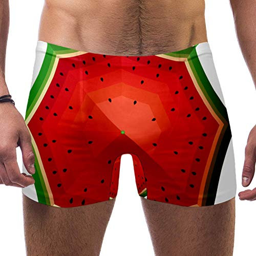 Lorvies Wassermelonen-Regenschirm-Druck, Herren-Badehose, kurze quadratische Beine, Badeanzug, schnell trocknend, Größe S Gr. XXL, multi