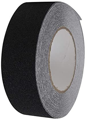 GUUZI 50mm*10m Nastro Trazione Antiscivolo, Nastro Grip per Scale, Grana 80, Buona Presa e Attrito, Gradino Sicuro, Forte Adesivo Abrasivo per Scale, Interni, Esterni (Nero)