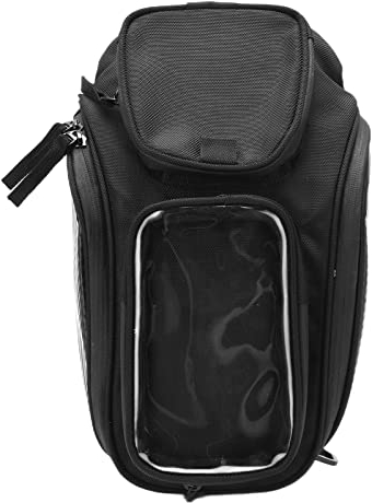 Psytfei Motorradtasche - Tankrucksack Wasserdicht Oxford Universal Satteltasche Schwarz mit größerem Fenster und Halter für Motorräder