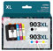 JORBO 903 XL 4er Pack Druckerpatronen Ausgestattet mit Neustem Chip Kompatibel für HP 903XL Patrone Multipack mit HP Officejet Pro 6970 6960 Officejet 6950 All-in-One Drucker