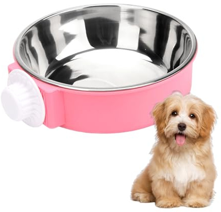 ZNDFTW Dog Crate Water Bowl Clip On, Water Bowl For Dog Crate, Hanging Crate Water Bowl, 2-In-1 Dog Crate Water Bowl With Bolt Fixer for Dogs Cat Rabbit Bird Hamster And Other Small Animals
