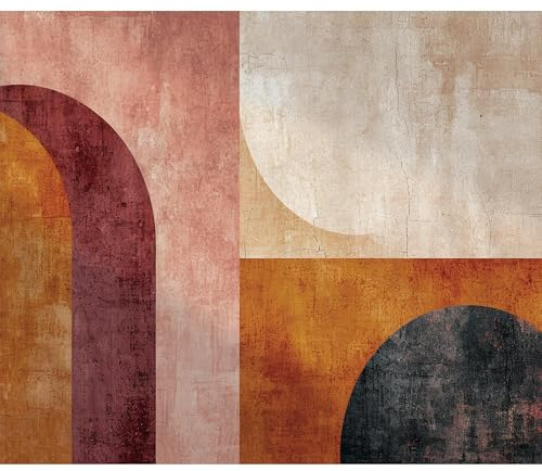 murando Impermeabile Carta da parati Motivo Retrò - 350x256 cm Fotomurali Lavabili in TNT Murale alla moda Decorazione da Muro XXL Poster Gigante Design - Stile scandinavo Arancia a-H-10013-a-a