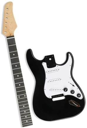 Gitarrenkorpus Bausätze Schwarzer 6-saitiger E-Gitarren-Bausatz Für Selberbauen Mahagonikorpus