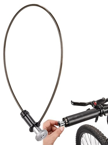 Candado De Cadena Para Bicicleta - Cable De Acero Resistente Negro, Cable De Candado Para Extremo Del Manillar Para Bicicleta, Cadena De Seguridad Antirrobo Para Scooters, Motocicletas, Duradero | Cic