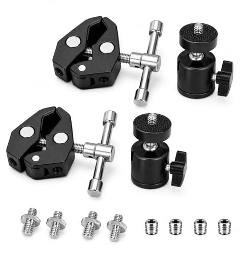 ywchoshe 2 Pcs Abrazadera con Brazo Mágico y Clips para Cámara y Trípode