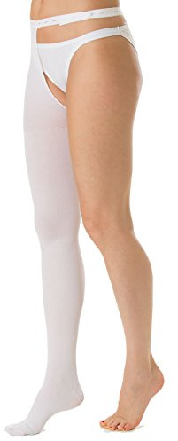 Relaxsan Antitrombo M2380RA (Bianco, L) mono collant GAMBA DESTRA punta ispezionabile per degenza antiembolismo K1 compressione graduata 18-23 mmHg