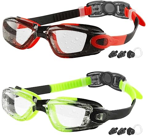 COOLOO Schwimmbrille, 2 Stück Schwimmbrille für Kinder/Junior/Erwachsene, Unisex Taucherbrille für Jungen Mädchen Herren Damen, Anti-Fog, Kein Auslaufen