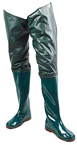 Angeln Watstiefel rutschfest wasserdichte PVC-waten Hose Mit Schnallenstiefel Breath Hip Stiefel Grün Größe 43 1pair.