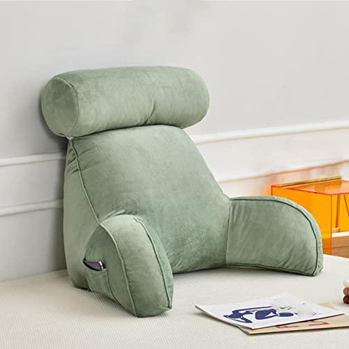 MANGGUO Rückenlehne Lesekissen,Tragbares Lesekissen,Lesekissen mit Armlehnen,Ideal zum Arbeiten,Lesen oder Spielen auf dem Bett/Sofa/Boden, 75 * 40 * 40cm (with Round Pillow)