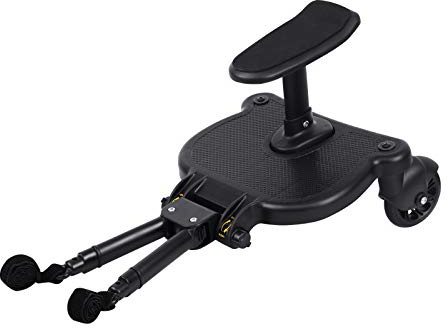 H-YEEU Nero Pedana Passeggino Con Seduta Rimovibile, Baby Jogger Pedana Buggy Board Per Bambini Di 2-6 Anni (25 kg)