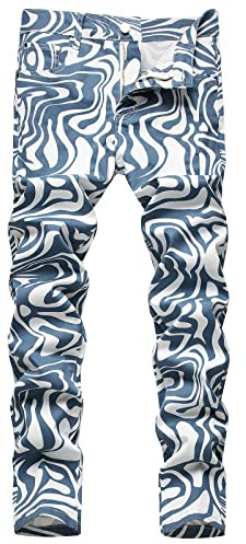 Tie Dye Jeans for Men UK Clearance Slim Fit Skinny Jeans Stretch Joggers Basic Classic Denim Trousers Gradient Work Pants Casual Jegging Boys Biker Trousers Frayed Jeans Plus Size M-6XL