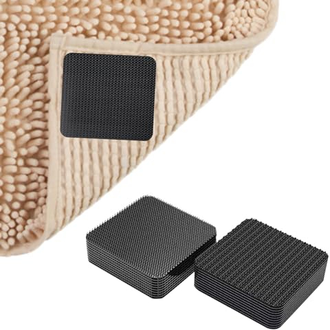 Grippers for Mats on Carpet, 24pcs Anti Slip Carpet Grippers for Rugs on Top of Corner Rug Grippers for Laminate Floor for Hardwood Floors Furniture (5cm x 5cm)