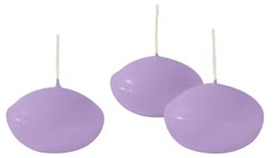 Candele galleggianti diametro 4,5 cm altezza 2,7 cm - 20 pezzi - Colore Viola Polvere - Cereria Di Giorgio