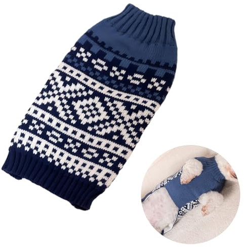 Dog Jumpers Medium Size Pet Clothes Soft Clothing & Accessories for Dogs Warm Puppy Jumper Wool Knitted Plaid Dog Outfit Small for 5-8kg