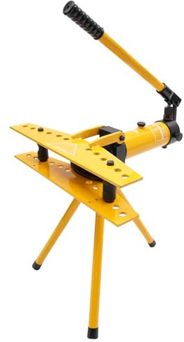 10 T Hydraulic Pipe Bender 90° Bending Angle Manual Tube Bender 6 Molds in Different Sizes Manual Pipe Bender Set Suitable for Bending Galvanised Pipes Steel Pipes Aluminium Pipes etc