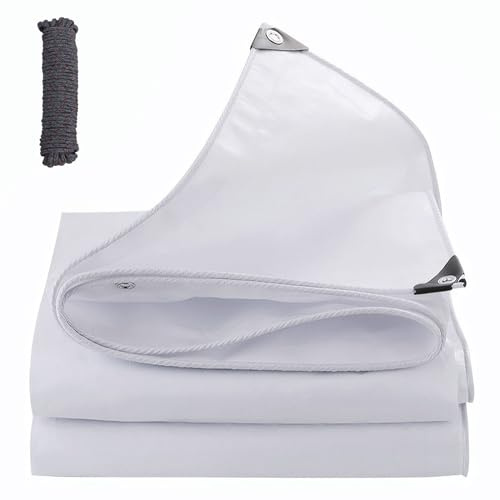 ele ELEOPTION 6.6x10 Tarp Waterproof Emergency Rain Snow Outdoor Cover Reinforced Edges Large tarp for Camping Patio Pool,Boat, Roof, UV Resistant Use White