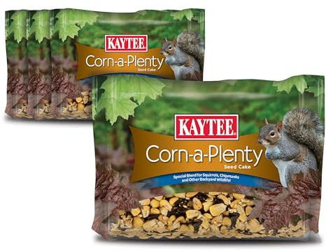 Kaytee Corn-a-Plenty Seed Cake, Food for Wild Squirrels, Chipmunks, Rabbits & Other Backyard Wildlife, 2.5 Pounds, 4 Count