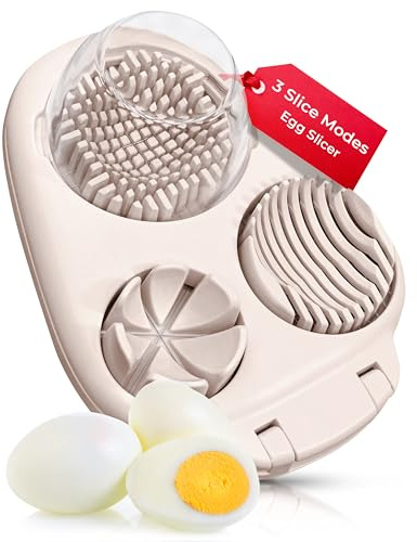 Egg Slicer for Hard Boiled Eggs - 3 Slice Modes Egg Cutter, Dicer, Chopper