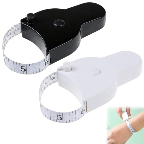 2 Stück Körpermaßband, 60 Zoll(150 cm) Lang, Körpermassband, Beidseitige Skalen, Maßbänder zum Nähen Einziehbar, Flexibles Maßband zur Messung von Taillenumfang, Armumfang, Beinumfang und Hüftumfang