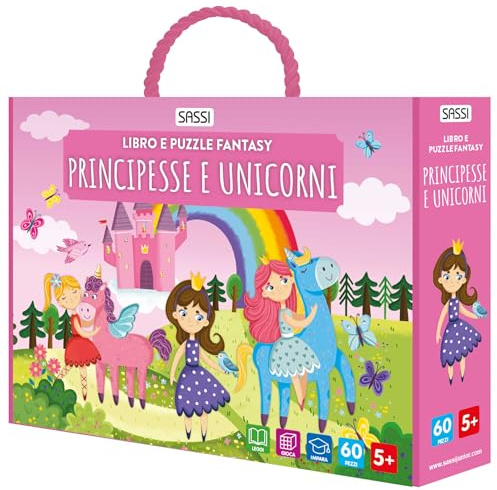 Principesse e unicorni. Libro e puzzle fantasy. Con puzzle