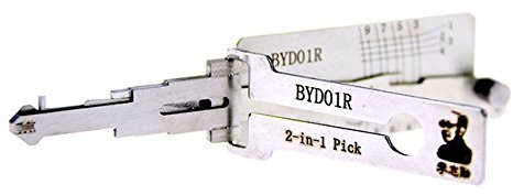 loboo Lishi BYD01R - Juego de ganzúas para cerradura de puerta de coche (2 en 2)