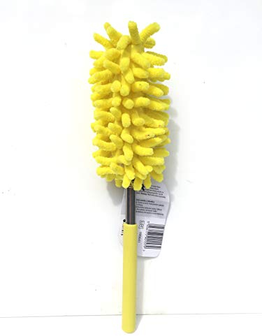ProClean Plumero de chenilla extensible, mango suave ergonómico, cabezal giratorio de 360 grados, se extiende hasta 74 cm (amarillo)