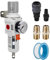 NANPU 1/2 BSP Druckluft Filterregler - 5 μm Messingfilterelement, Manometer (0-10 bar), Poly-Schale, Halbautomatisches Ablassen, Halterung